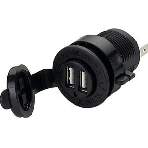 USB-lader dobbel, kontakt 12-24V