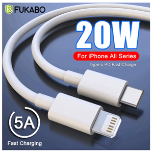 Fukabo 20W USB-C til Lightning Kabel Hurtiglader