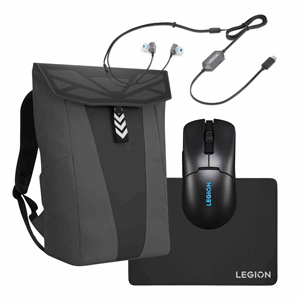 Lenovo Legion Gaming Pakke - 16" Gaming ryggsekk, M600S Qi Trådløs mus, E510 7.1 RGB Gaming øreplugger, Musematte